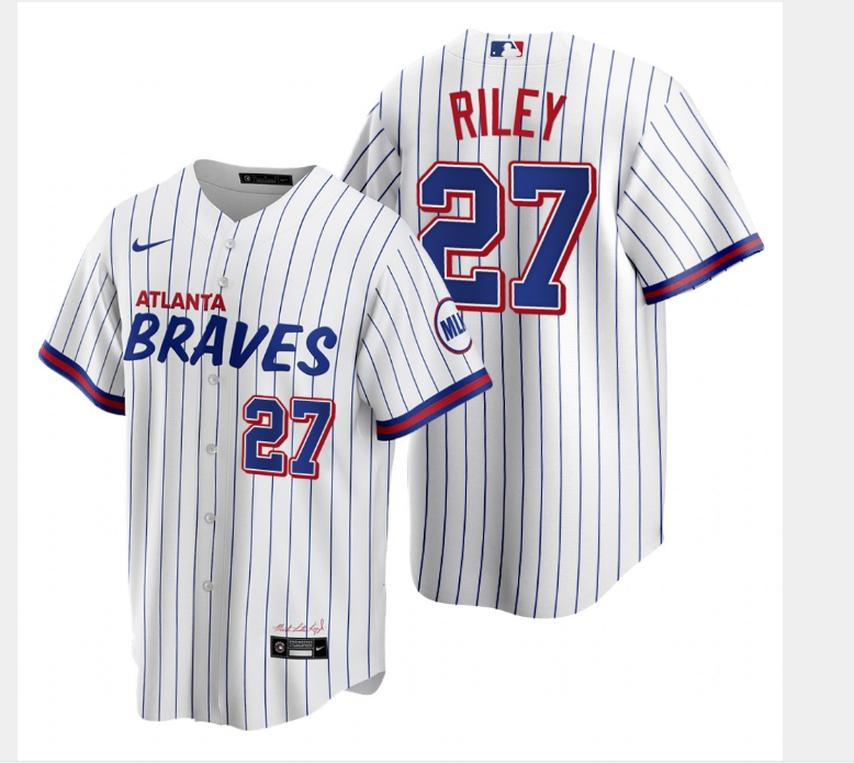 2021 Men Atlanta Braves 27 Riley White Game Nike MLB Jersey